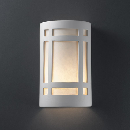 Justice Design CER-7485-BIS Ambiance Small Craftsman Window Wall Sconce