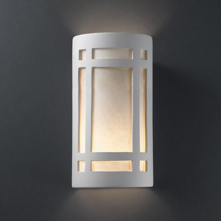 Justice Design CER-7495-BIS Ambiance Large Craftsman Window Wall Sconce