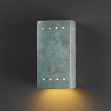 Justice Design CER-0920-PATV Ambiance Small Rectangle Wall Sconce With Perforations