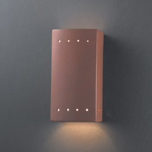 Justice Design CER-0925-TERA Ambiance Small Rectangle Wall Sconce With Perforations