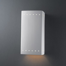 Justice Design CER-0960W-BIS Ambiance Large Rectangle Outdoor Wall Sconce With Perforations