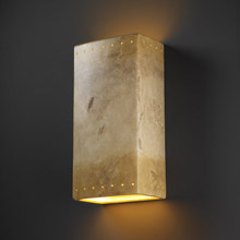 Justice Design CER-1185W-TRAG Ambiance Really Big Rectangle Outdoor Wall Sconce With Perforations