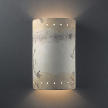 Justice Design CER-1295-TRAG Ambiance Large Cylinder Wall Sconce With Perforations