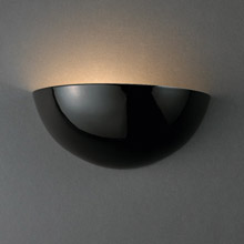 Justice Design CER-1300-BLK Ambiance Small Quarter Sphere Wall Sconce
