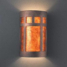 Justice Design CER-5345-ANTC-MICA Ambiance Small ADA Prairie Window Wall Sconce