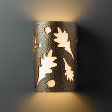 Justice Design CER-5465-HMBR Ambiance Small ADA Oak Leaves Wall Sconce