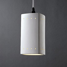 Justice Design CER-6215-BIS-WTCD Radiance Rectangle Mini Pendant With Perforations