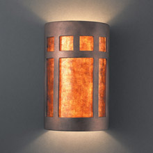 Justice Design CER-7345-ANTC-MICA Ambiance Small Prairie Window Wall Sconce