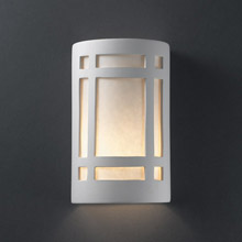 Justice Design CER-7485W-BIS Ambiance Small Craftsman Window Outdoor Wall Sconce
