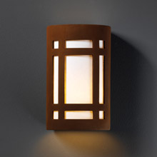 Justice Design CER-7495W-RRST Ambiance Large Craftsman Window Outdoor Wall Sconce