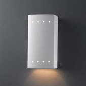Contemporary Ambiance Small Rectangle Wall Sconce With Perforations - Justice Design CER-0920-BIS