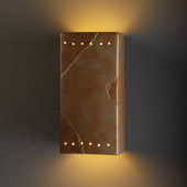 Ambiance Large Rectangle Wall Sconce With Perforations - Justice Design CER-0965-SLTR