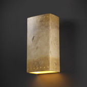 Ambiance Really Big Rectangle Wall Sconce With Perforations - Justice Design CER-1180-TRAG