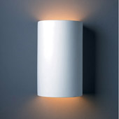 Contemporary Ambiance Large Cylinder Outdoor Wall Sconce - Justice Design CER-1265W-BIS