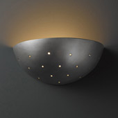 Ambiance Small Quarter Sphere Wall Sconce With Perforations - Justice Design CER-1390-ANTS