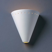 Contemporary Ambiance Cut Cone Wall Sconce With Perforations - Justice Design CER-2495-BIS