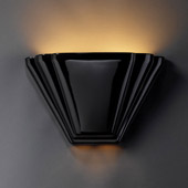 Art Deco Ambiance Alas Wall Sconce - Justice Design CER-2700-BLK