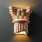 Traditional Ambiance Corinthian Column Outdoor Wall Sconce - Justice Design CER-4705W-STOA