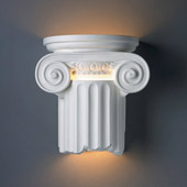 Traditional Ambiance Ionic Column Outdoor Wall Sconce - Justice Design CER-4715W-BIS