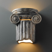 Traditional Ambiance Ionic Column Outdoor Wall Sconce - Justice Design CER-4715W-STOS