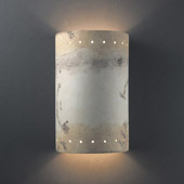 Ambiance Large ADA Cylinder Wall Sconce With Perforations - Justice Design CER-5295-TRAG