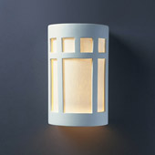 Craftsman/Mission Ambiance Small ADA Prairie Window Outdoor Wall Sconce - Justice Design CER-5340W-BIS