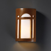 Craftsman/Mission Ambiance Small ADA Arch Window Wall Sconce - Justice Design CER-5385-PATR