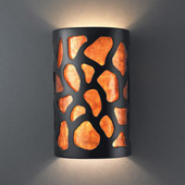 Casual Ambiance Large ADA Cobblestones Wall Sconce - Justice Design CER-5455-CRB-MICA