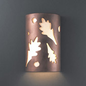 Casual Ambiance Large ADA Oak Leaves Outdoor Wall Sconce - Justice Design CER-5470W-ANTC
