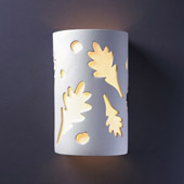 Casual Ambiance Large ADA Oak Leaves Wall Sconce - Justice Design CER-5475-BIS