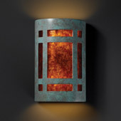 Craftsman/Mission Ambiance Small ADA Craftsman Window Wall Sconce - Justice Design CER-5485-PATV-MICA