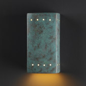 Ambiance Small ADA Rectangle Outdoor Wall Sconce With Perforations - Justice Design CER-5920W-PATV