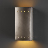 Ambiance Small ADA Rectangle Wall Sconce With Perforations - Justice Design CER-5925-ANTS