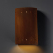 Ambiance Small ADA Cylinder Wall Sconce With Perforations - Justice Design CER-5990-RRST