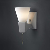 Transitional Euro Classics Geo Rectangular Single-Arm Wall Sconce - Justice Design CER-7010-BIS-GWFR-NCKL