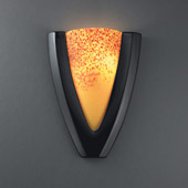 Contemporary Ambiance Beveled Frame Wall Sconce - Justice Design CER-7200-BLK-GPDV