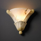 Traditional Ambiance Curved Cone Wall Sconce - Justice Design CER-7225-TRAG-FALA