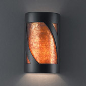 Transitional Ambiance Small Lantern Wall Sconce - Justice Design CER-7325-CRB-MICA