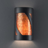 Transitional Ambiance Large Lantern Wall Sconce - Justice Design CER-7335-CRB-MICA