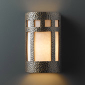 Craftsman/Mission Ambiance Small Prairie Window Wall Sconce - Justice Design CER-7345-HMBR