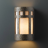 Craftsman/Mission Ambiance Large Prairie Window Wall Sconce - Justice Design CER-7355-HMBR