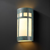 Craftsman/Mission Ambiance Really Big Prairie Window Outdoor Wall Sconce - Justice Design CER-7357W-PATV