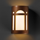 Craftsman/Mission Ambiance Small Arch Window Wall Sconce - Justice Design CER-7385-ANTC