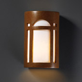 Craftsman/Mission Ambiance Small Arch Window Wall Sconce - Justice Design CER-7385-PATR