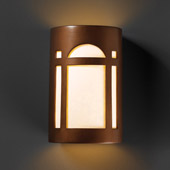 Craftsman/Mission Ambiance Small Arch Window Outdoor Wall Sconce - Justice Design CER-7385W-ANTC