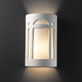 Craftsman/Mission Ambiance Small Arch Window Outdoor Wall Sconce - Justice Design CER-7385W-BIS