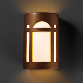 Craftsman/Mission Ambiance Large Arch Window Outdoor Wall Sconce - Justice Design CER-7395W-ANTC
