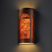 Craftsman/Mission Ambiance Really Big Arch Window Wall Sconce - Justice Design CER-7397-ANTC-MICA