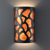 Casual Ambiance Small Cobblestones Wall Sconce - Justice Design CER-7445-CRB-MICA