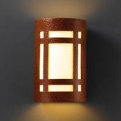 Craftsman/Mission Ambiance Small Craftsman Window Wall Sconce - Justice Design CER-7485-HMCP